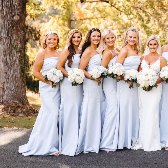 Mori Lee Bridesmaid Dress (Color Fog) Style #21849 - Picture 2 of 4